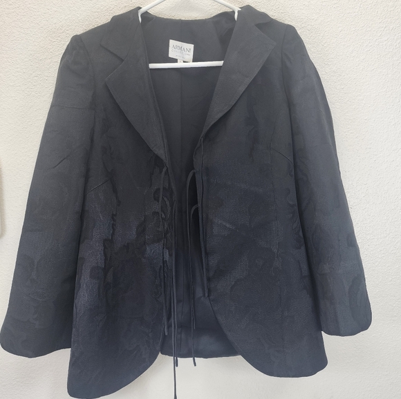 Armani collezioni woman floral Embossed black blazer size 8 - Picture 2 of 15